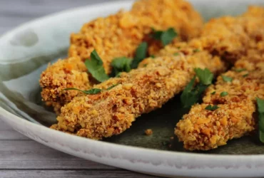 Baked Chicken Thighs Coated With Corn Flake Crumbs