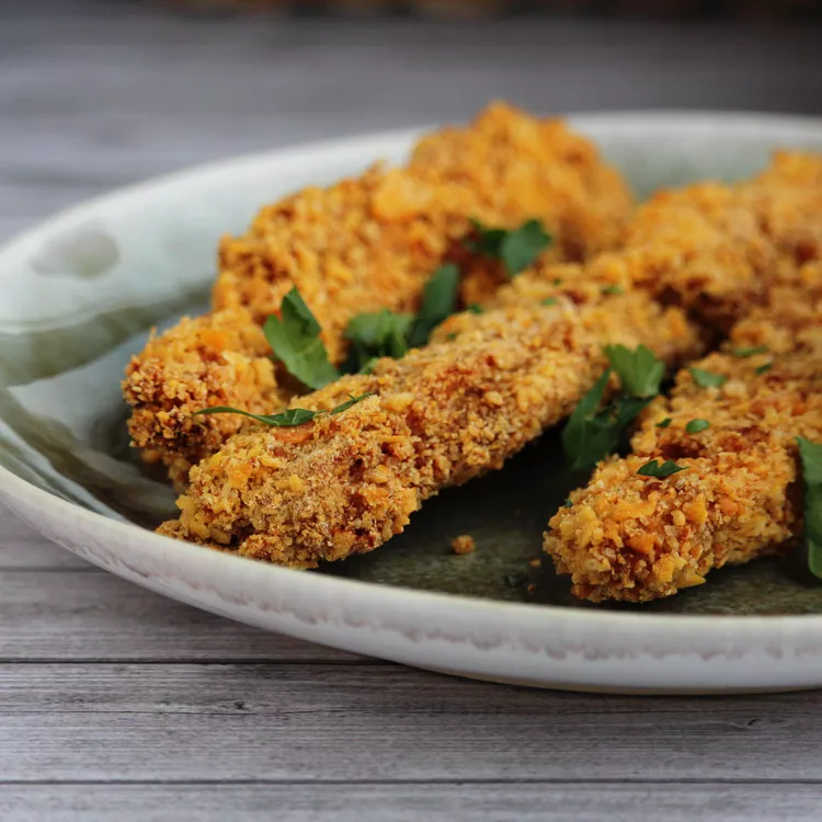 Baked Chicken Thighs Coated With Corn Flake Crumbs