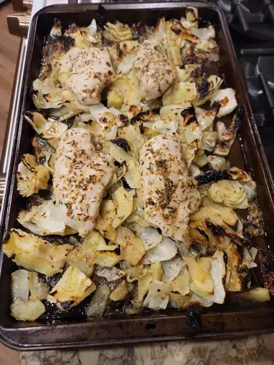 Dijon Pork with Apples and Cabbage