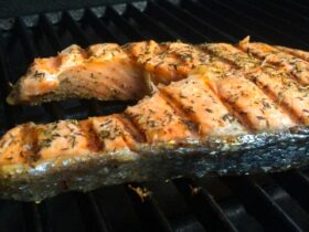 Grilled Salmon Steaks Italian-Style