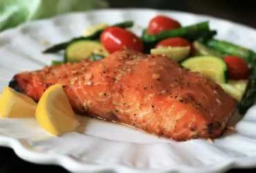 Grilled Salmon with Maple Syrup and Soy Sauce