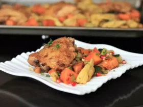 Moroccan Chicken Thigh Sheet Pan Dinner