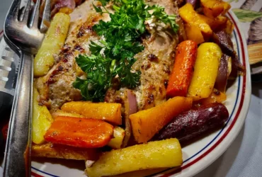 Sheet Pan Balsamic Pork Tenderloin with Rainbow Vegetables