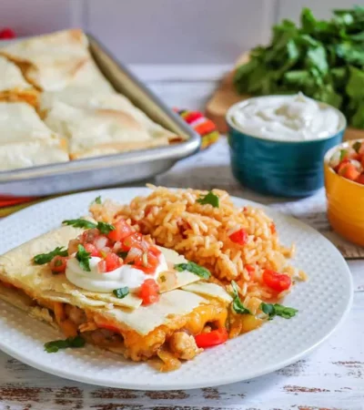 Sheet Pan Chicken Fajita Quesadillas