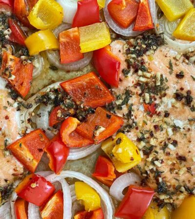 Sheet Pan Salmon and Bell Pepper Dinner