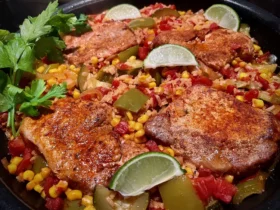 Tex-Mex Pork Chops and Rice Skillet