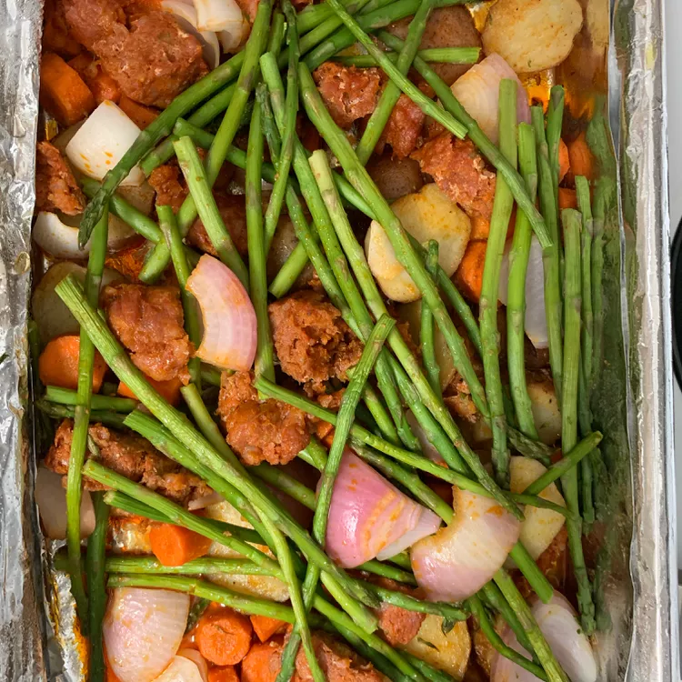 Sheet Pan Chorizo with Potatoes and Asparagus for Two Recipe